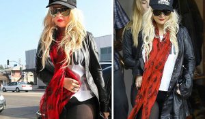 Кристина Агилера отправилась на шоппинг без юбки (7 фото)